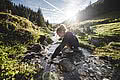 Playing in a stream at the head of the valley in Saalbach Hinterglemm