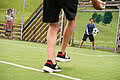 Teenagers playing football in the Hotel Unterschwarzachhof