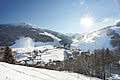 Winter view from the Hotel Unterschwarzachhof in Saalbach Hinterglemm